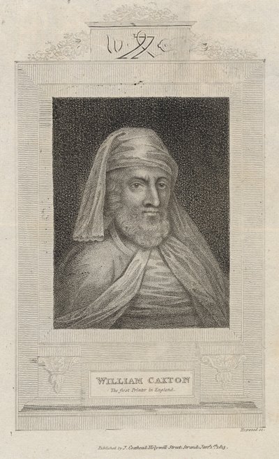 Portrait de William Caxton (c.1422-91) et sa marque d